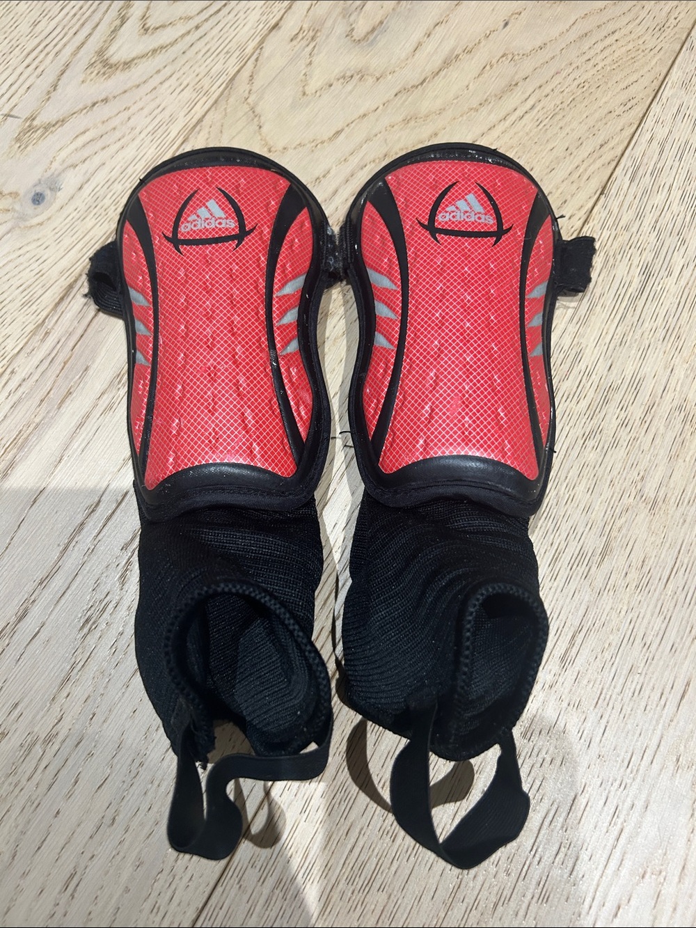 ADIDAS Red and Black Youth Soccer Shin Guards